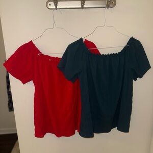 Stylish Red and Green Women's Blouses